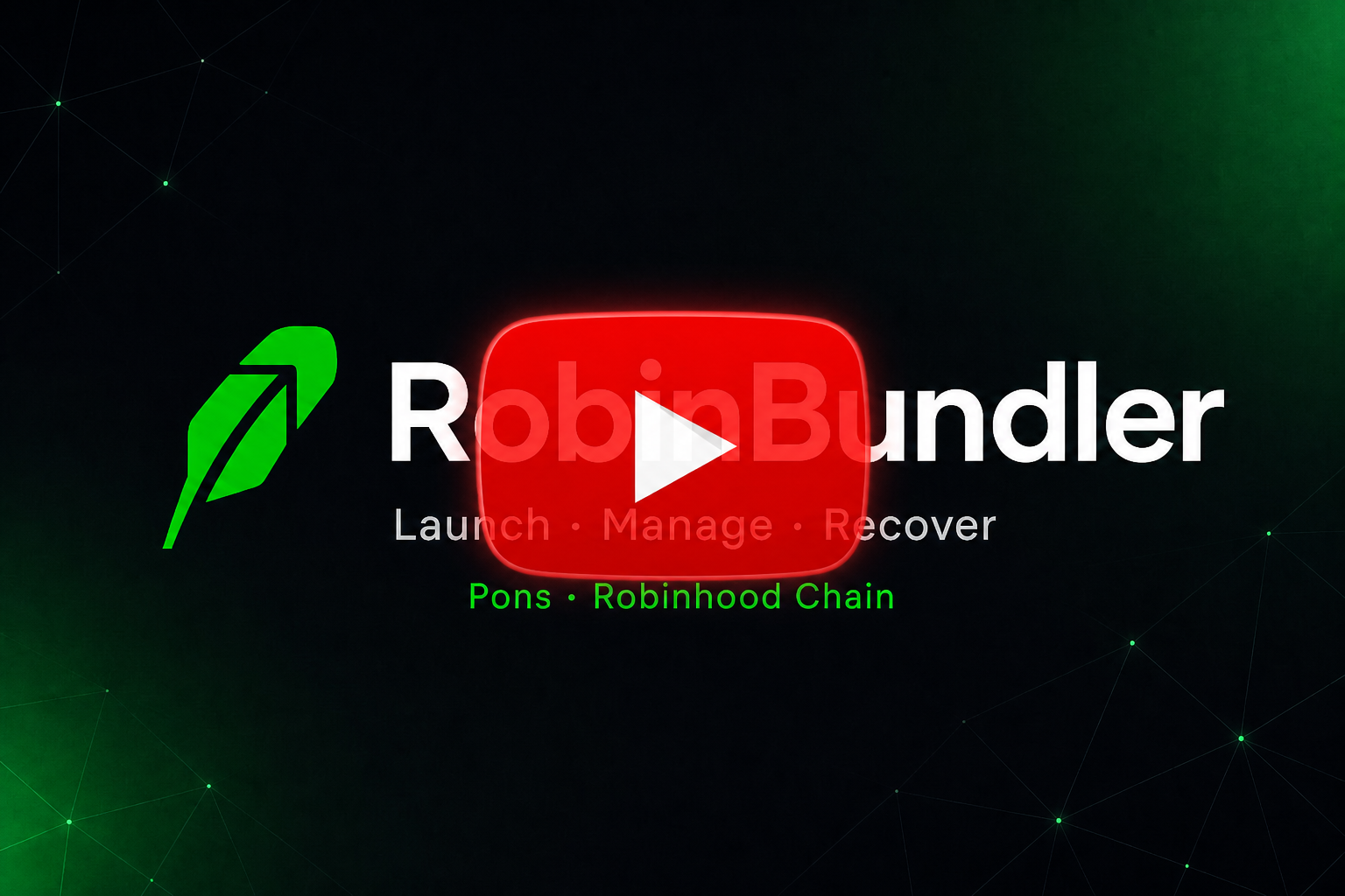 RobinBundler YouTube demo — Launch · Manage · Recover